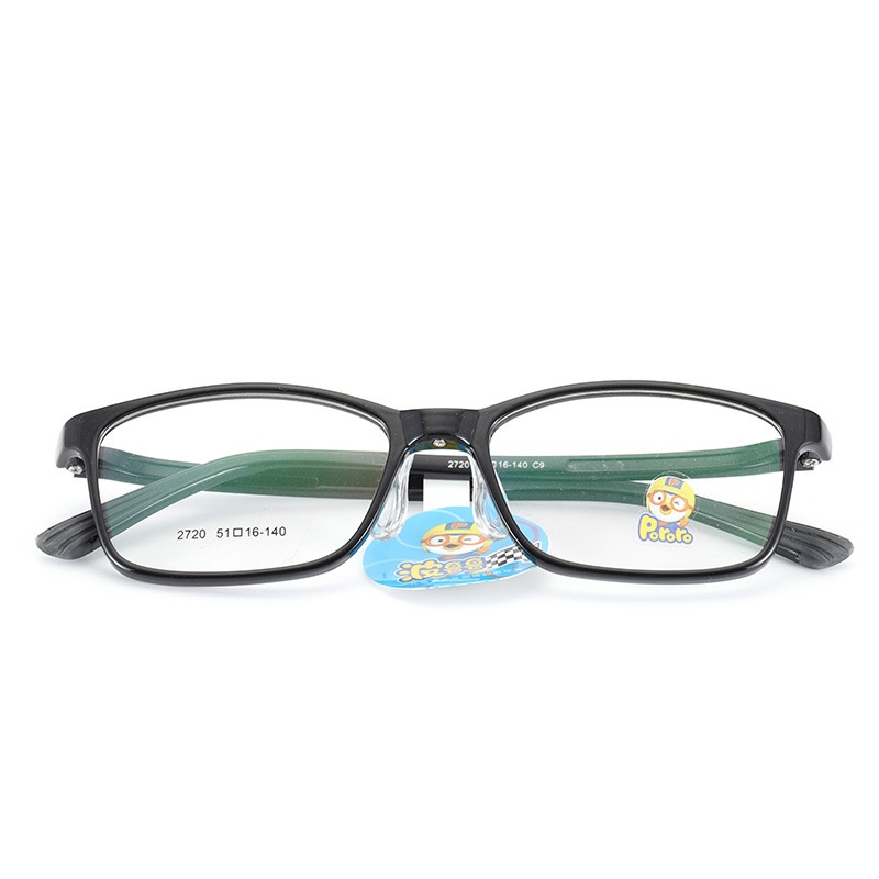 儿童眼镜框架近视女硅胶鼻托波鲁鲁防脱落TR90男韩版透明色系