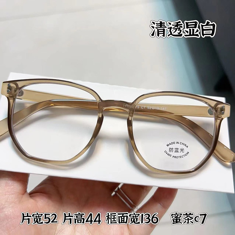 透明平光镜抖音小红书同款30275电脑护目镜男女士tr90多边形 眼镜