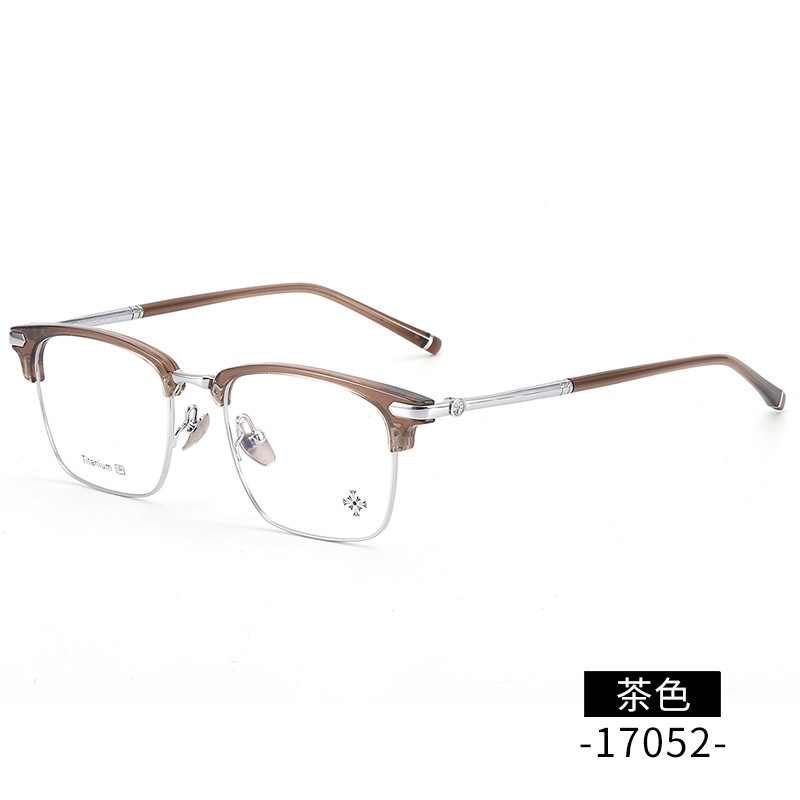 丹阳潮款平光镜17052小红书韩范眉线框高品质纯钛眉毛眼镜架配镜
