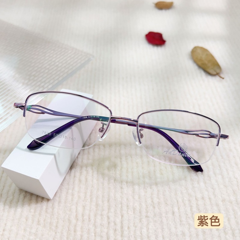 时尚新款近视眼镜框7828丹阳半框双色减龄商务女士工厂批发镜架