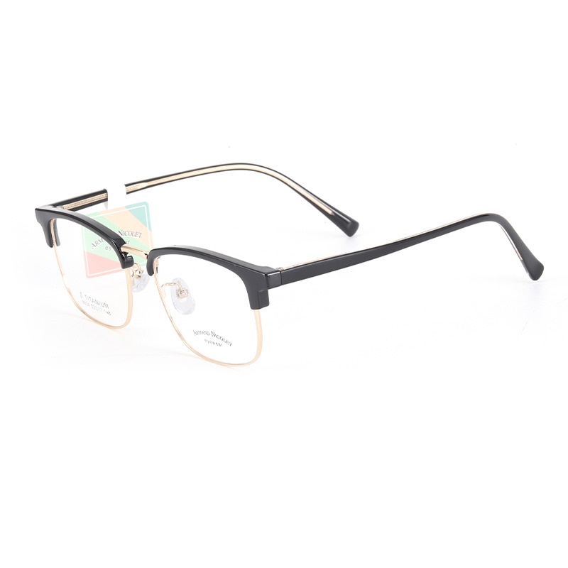 插芯眉毛架眼镜框 时尚工厂直营9904复古眉线潮款黑框板材眼镜框