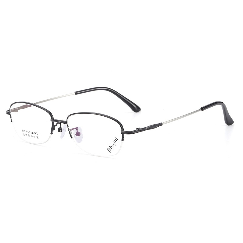 高启兰同款女式记忆架丹阳眼镜批发672半框可配渐进老花眼镜新款