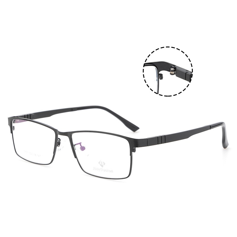 新款弹性钢皮眼镜框批发7751丹阳商务男士光学架塑钢腿全框镜架