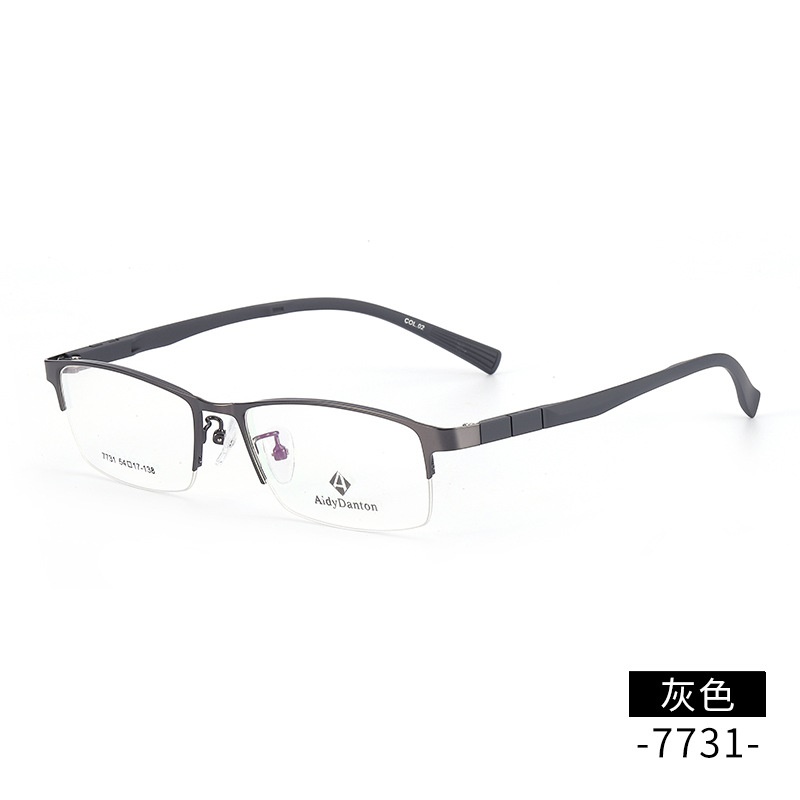 眉毛眼镜架跨境批发7731量大优惠男士金属休闲半框架 光学眼镜架