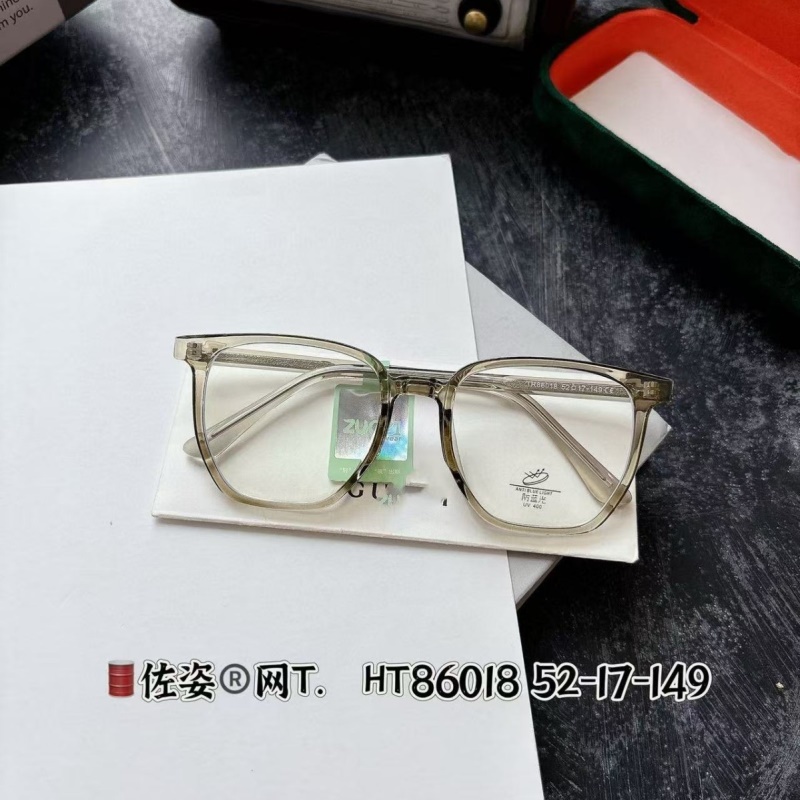 TR透明网红同款86018防蓝光复古眼镜框 学生tr90插芯板材平光镜