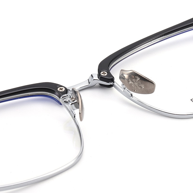 纯钛眉毛眼镜架 工厂批发17042时尚罗心小红书眉线框潮款平光眼镜