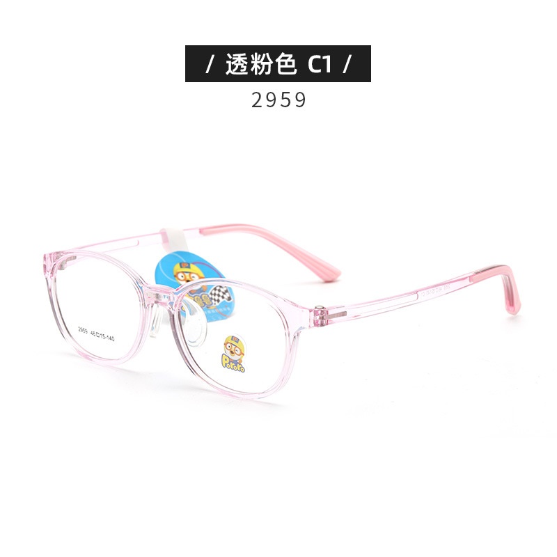 儿童眼镜框架近视女硅胶鼻托可爱防脱落TR90学生架男韩版透明色系
