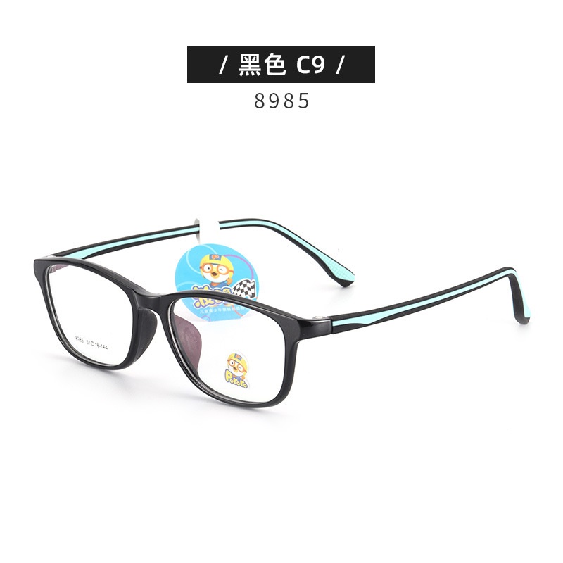 新款近视女硅胶鼻托防脱落TR90波鲁鲁男韩版透明色系儿童眼镜框架