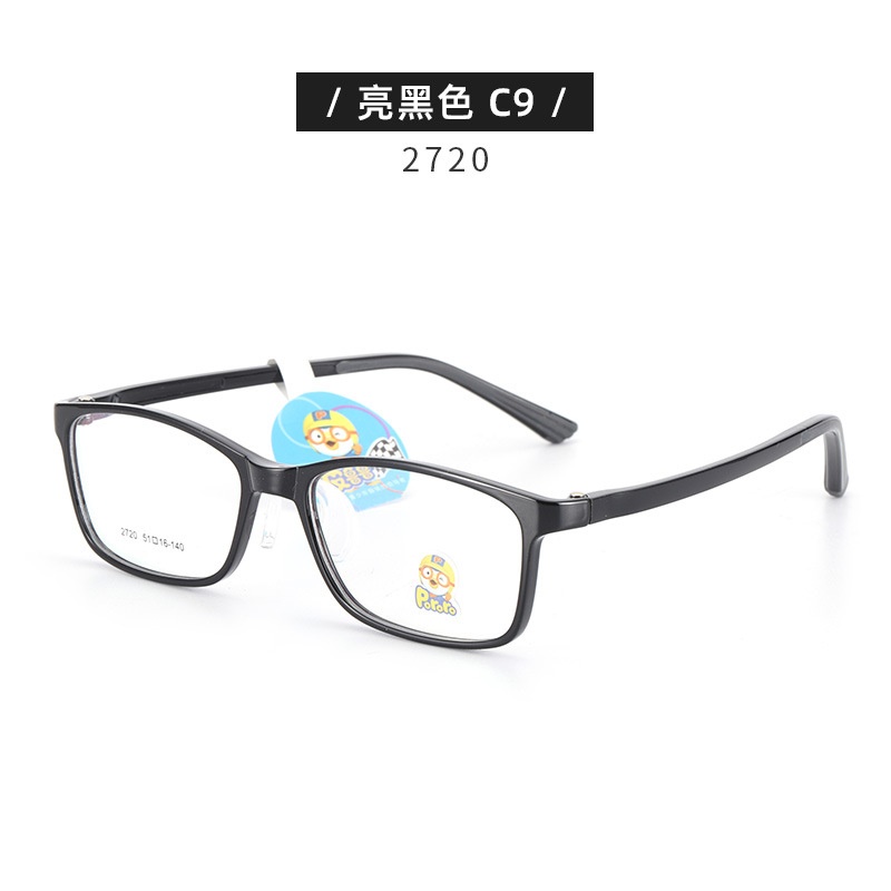 儿童眼镜框架近视女硅胶鼻托波鲁鲁防脱落TR90男韩版透明色系