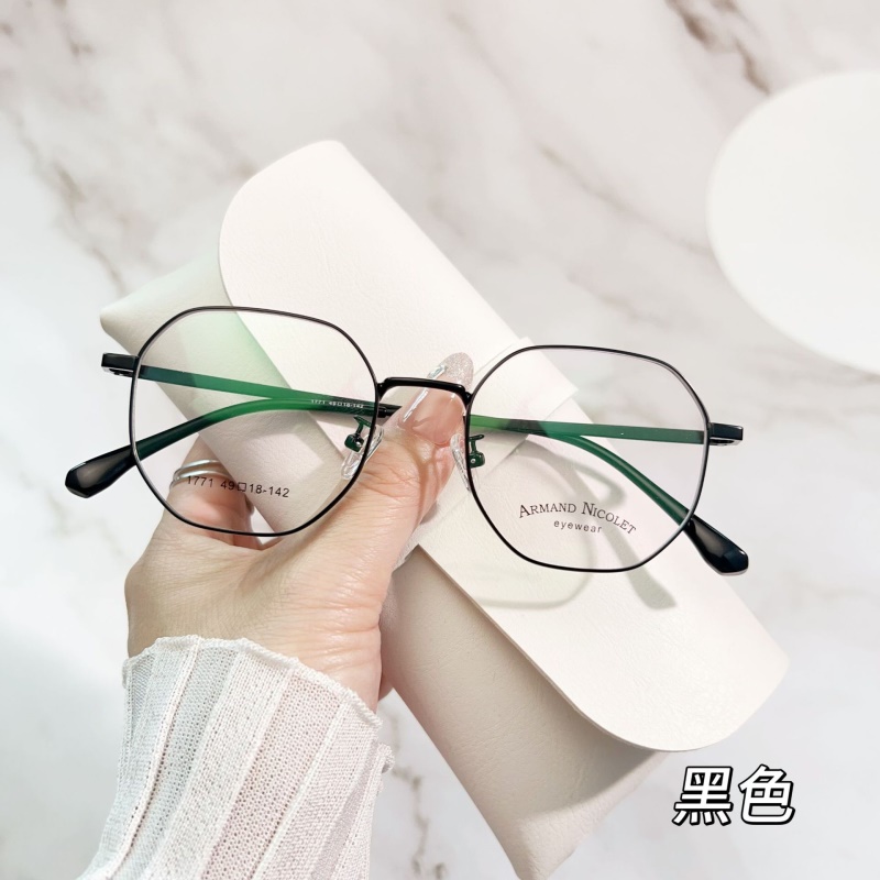无磁钛复古眼镜女高级感近视可配度数镜框1771合金小框眼睛框男