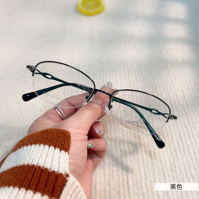 时尚双色新款眼镜近视7822丹阳厂家批发半框女士眼镜商务金属镜架