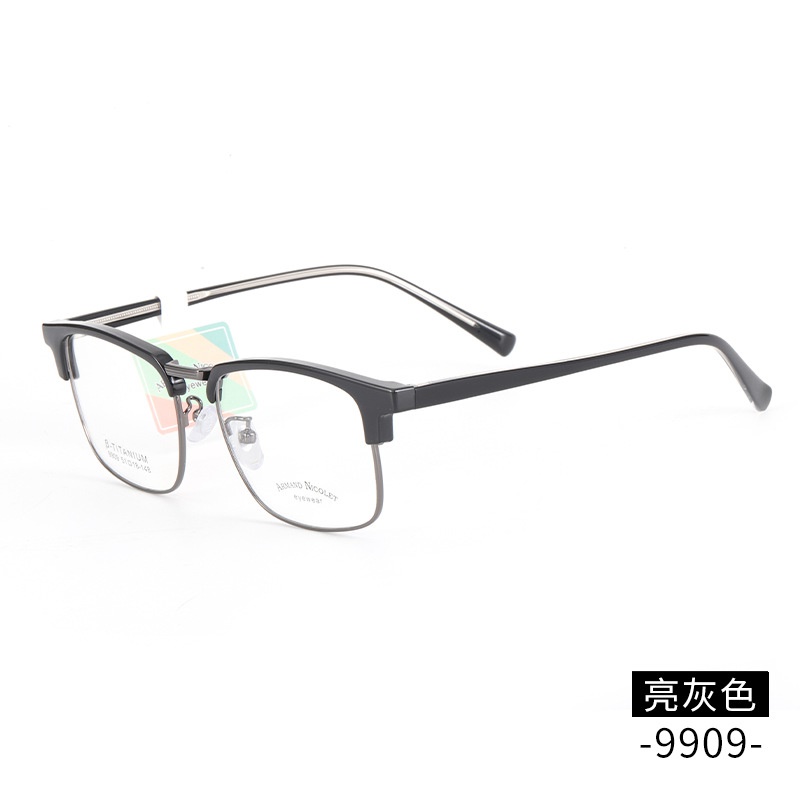 丹阳工厂黑框眼镜时尚复古眉毛框眼镜9909潮款眉线架板材小框