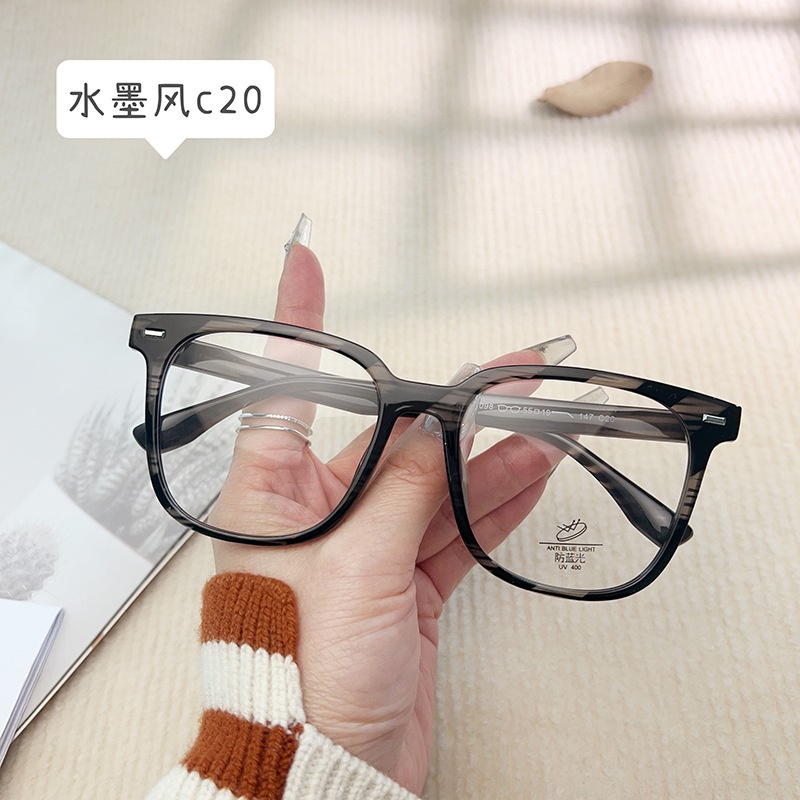 TR透明网红同款23098防蓝光眼镜框 铆钉显瘦小红书种草tr90平光镜