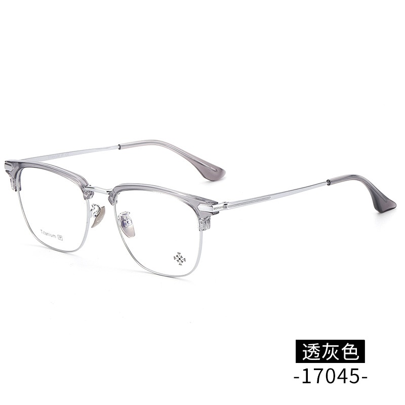 纯钛眉毛眼镜架 工厂批发17045时尚罗心小红书眉线框潮款平光眼镜