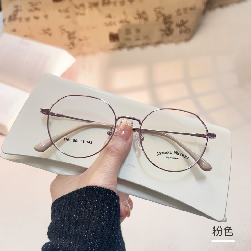 金属复古多边形眼镜男1765网红同款素颜框架女友顺眼镜工厂批发