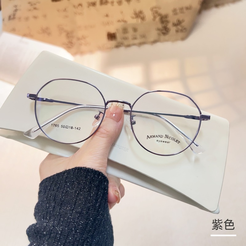 金属复古多边形眼镜男1765网红同款素颜框架女友顺眼镜工厂批发