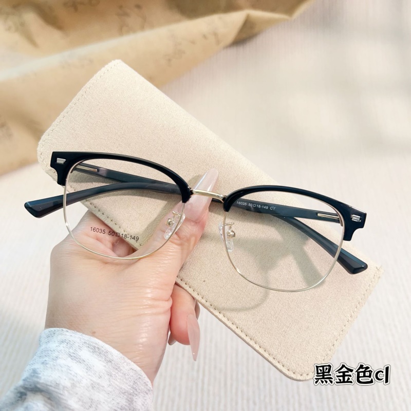 新款无磁钛眉毛眼镜架高级感素颜镜框16035小红书复古眼镜批发