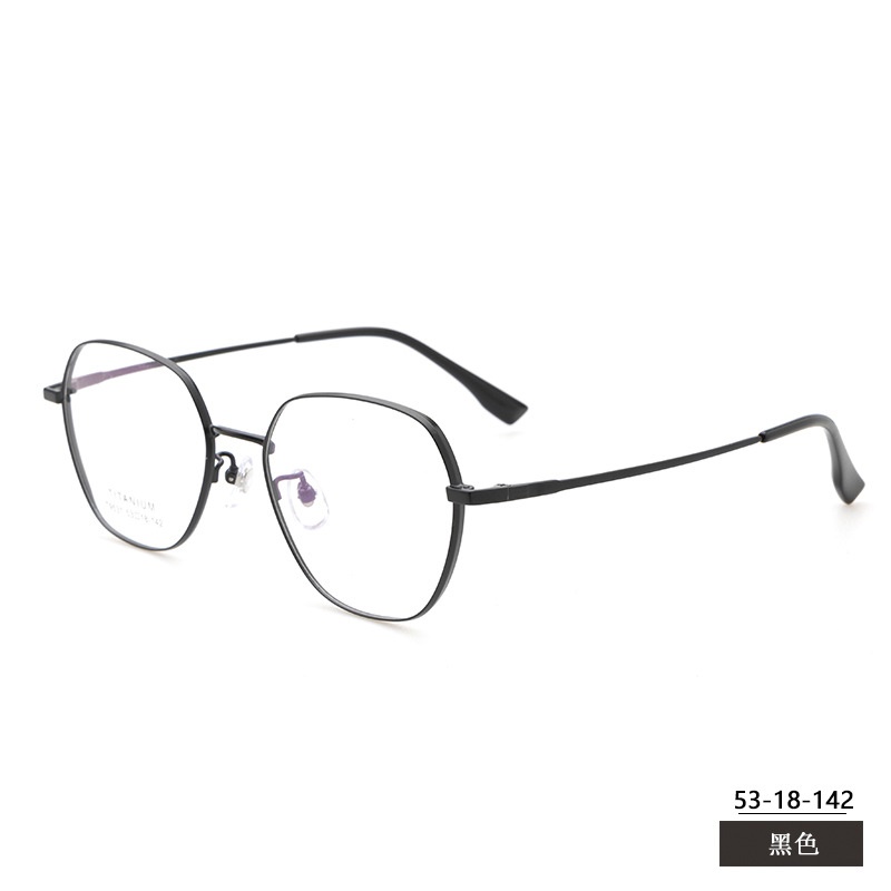 小红书种草复古眼镜女宽边配高度数丹阳近视眼镜男多边形纯钛镜框