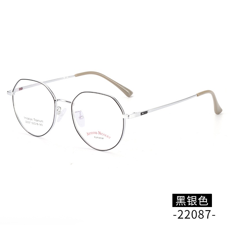 多色小红书复古眼镜 深圳电镀多边形开球镜架22087男女式平光眼镜