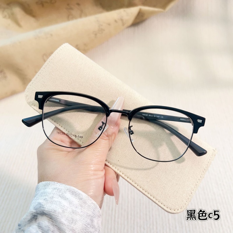 新款无磁钛眉毛眼镜架高级感素颜镜框16035小红书复古眼镜批发