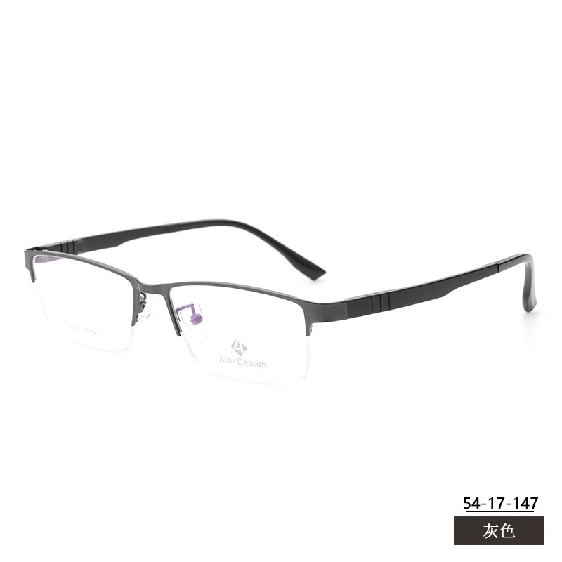 新款不夹脸金属眼镜框丹阳商务男款钢板近视镜架超弹塑钢腿7752