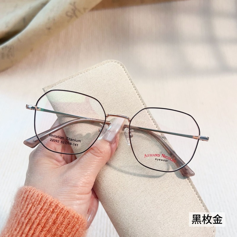 小红书种草宽边复古眼镜 22092双色男女百搭素颜眼睛多边形平光镜