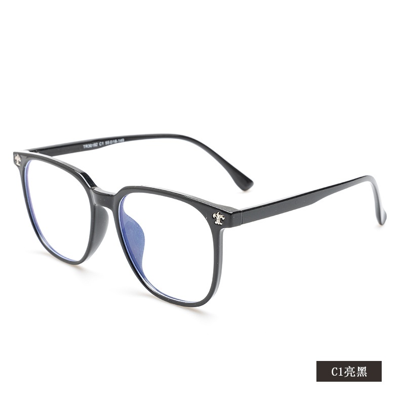 黑色网红同款30192防蓝光透明复古眼镜框 可配近视学生tr90平光镜