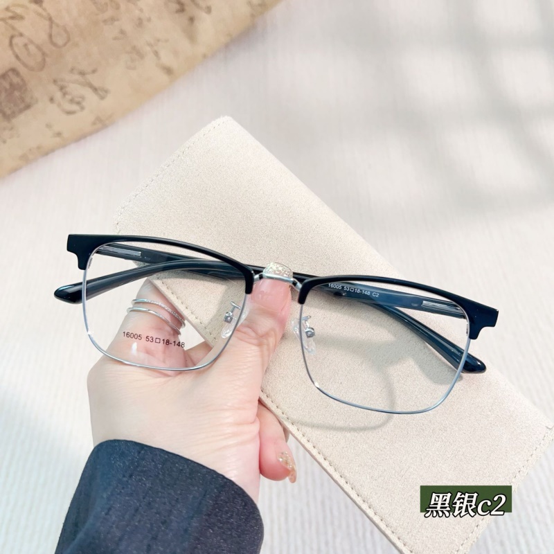 新款时尚眉毛眼睛架黑色眉线框16005斯文痞帅半框TR90眉毛眼镜框