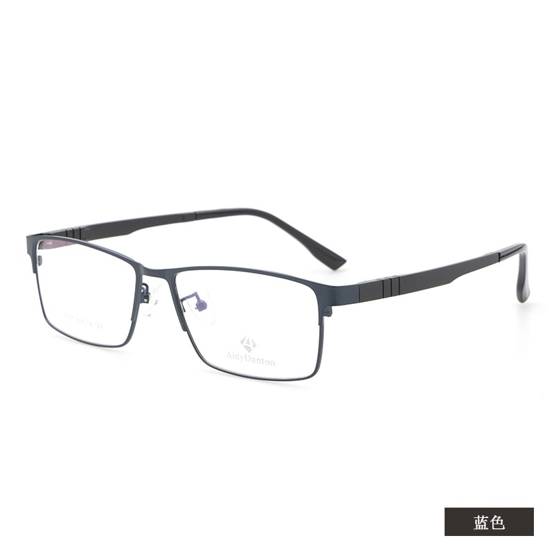 新款弹性钢皮眼镜框批发7751丹阳商务男士光学架塑钢腿全框镜架