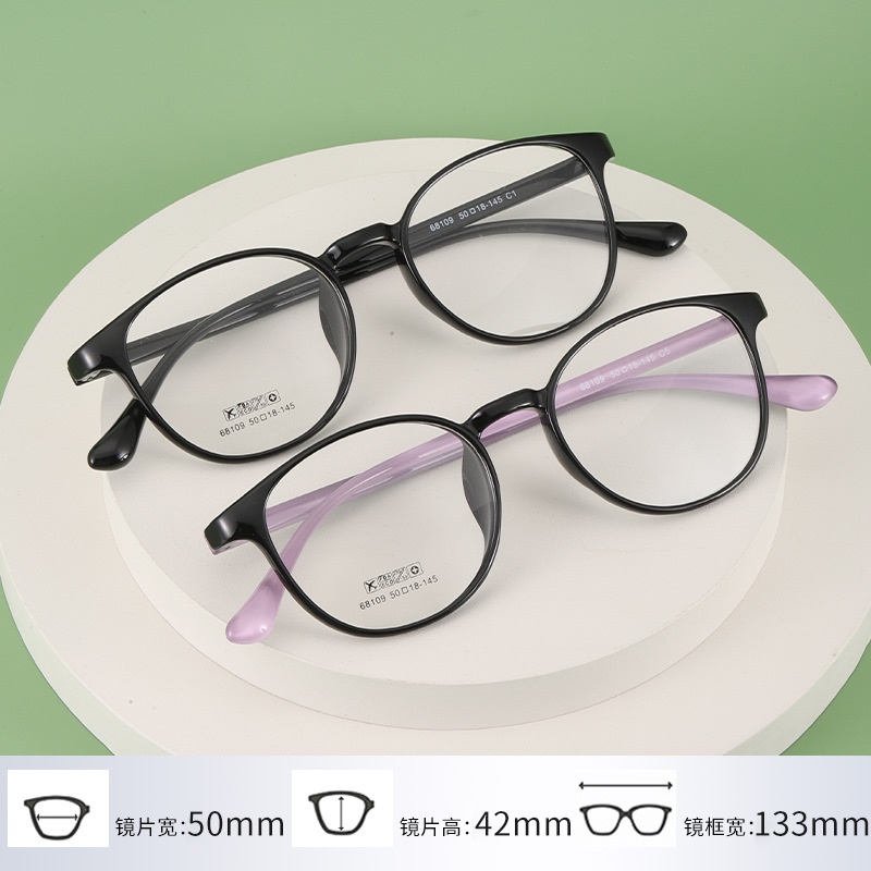 丹阳tr90眼镜圆框批发68109男女款中号全框架超轻眼镜架 TR工厂