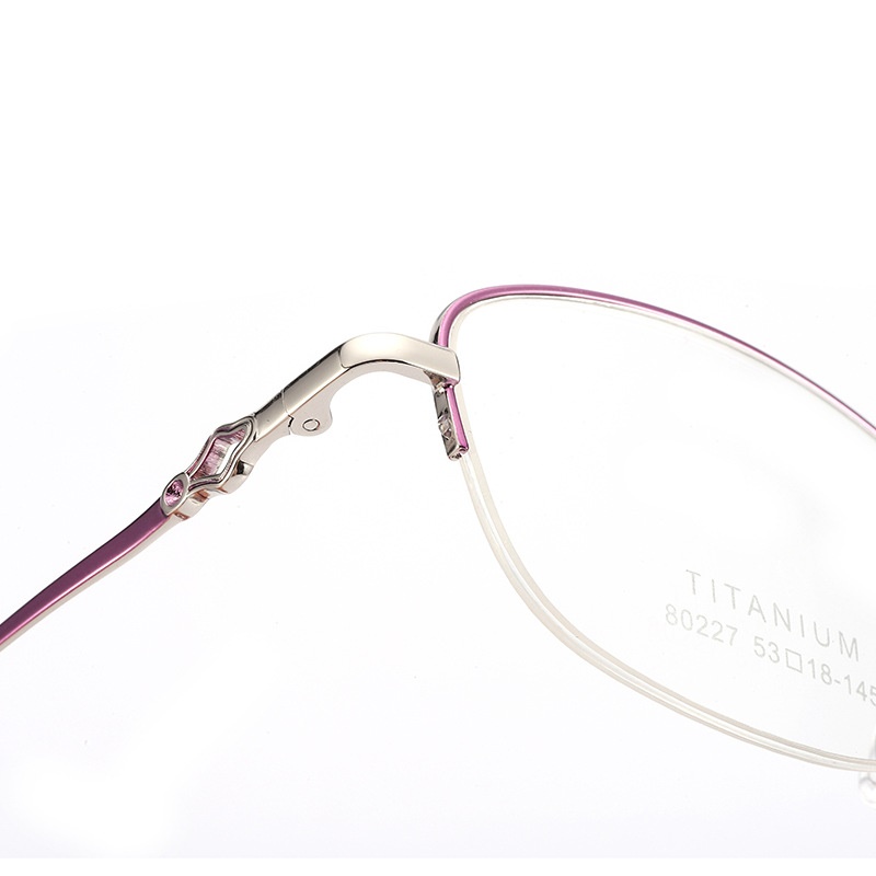 超轻纯钛眼镜框士近视批发 时尚商务镜架80227正品半框B钛架镜框
