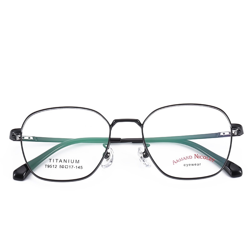 素颜大框眼镜配镜丹阳超轻眼镜框女高级感9512多边形纯钛眼镜男