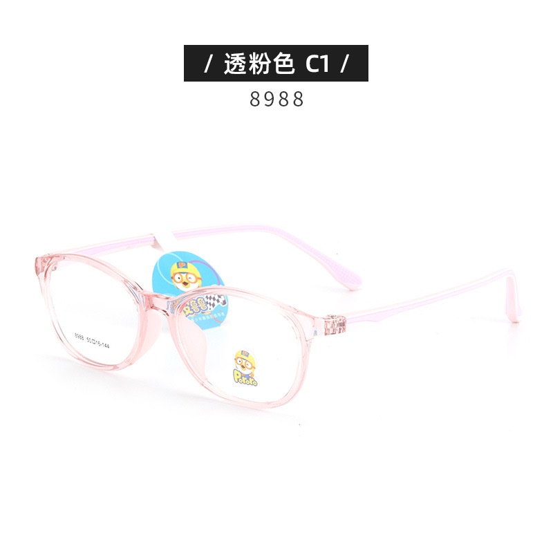 新款TR90学生架近视女硅胶鼻托防脱落男韩版透明色系儿童眼镜框架