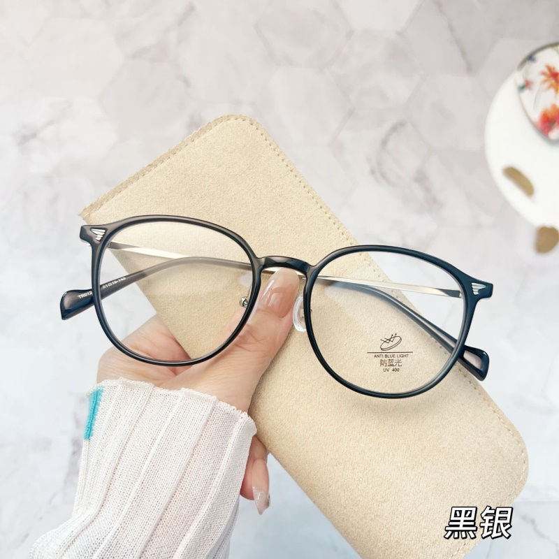 新款近视眼镜框韩版复古小红书眼镜TR金胶混合百搭网红素颜平光镜