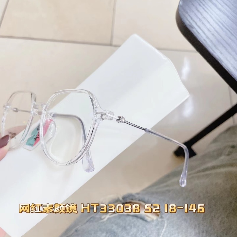 透明TR网红防蓝光复古眼镜框 小红书新款黑色显瘦tr90素颜平光镜