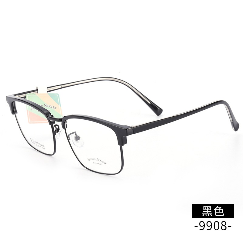 全框男士眼镜高级感韩版时尚潮款超大眉毛眼镜插芯板材眼镜框大脸