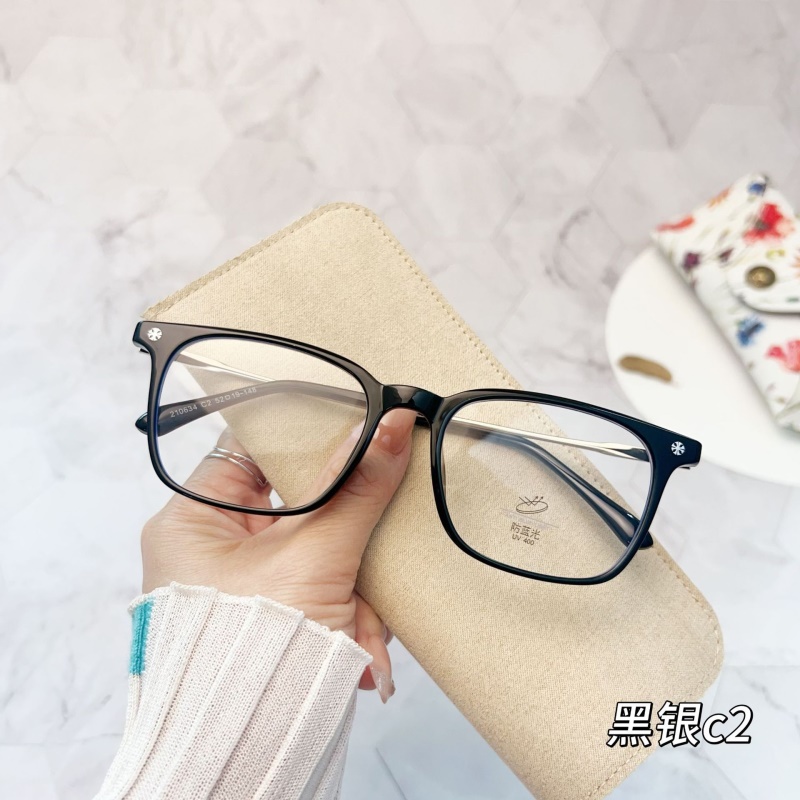 新款近视眼镜框韩版复古防蓝光眼镜TR金胶混合百搭网红素颜平光镜
