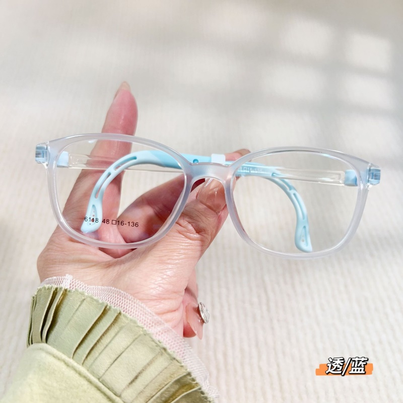 李一白同款硅胶眼镜框儿童新款色系男女学生软鼻托不滑脱眼镜6118
