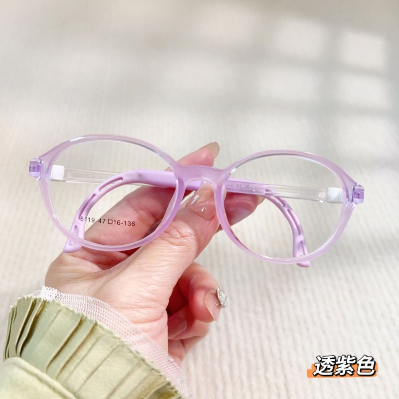 某白同款圆形男女款tr90软鼻托舒适眼镜6119旋转软硅胶儿童眼镜框