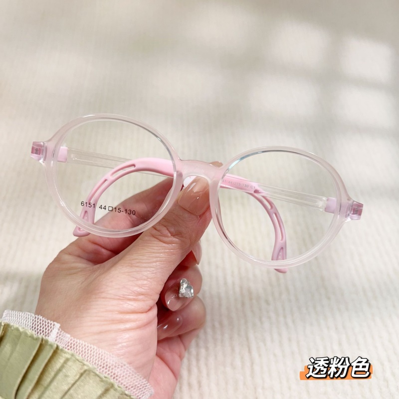 某白同款透明色系男女款TR90软鼻托舒适眼镜6151硅胶儿童眼镜框