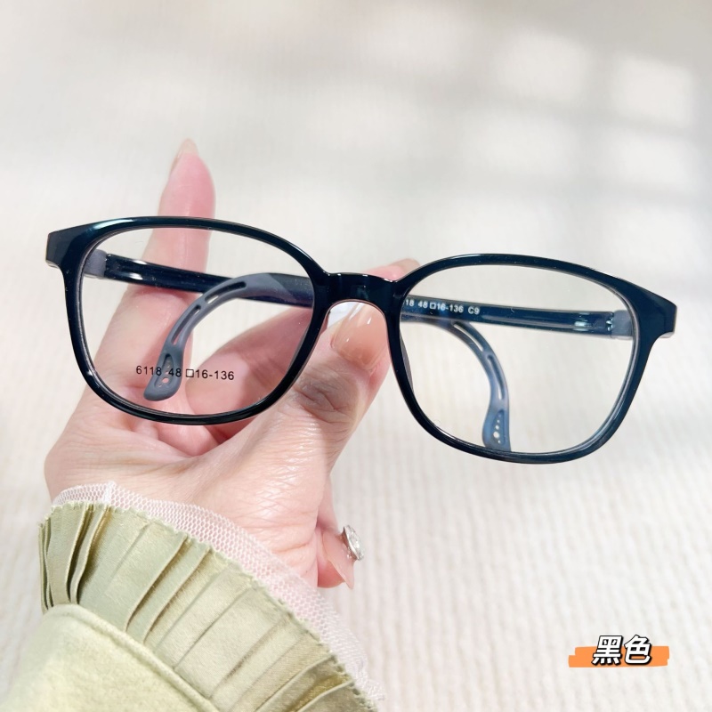 李一白同款硅胶眼镜框儿童新款色系男女学生软鼻托不滑脱眼镜6118