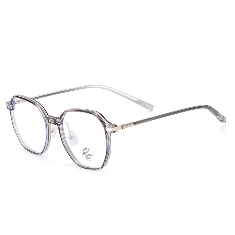 TR透明网红抖音85063防蓝光复古眼镜框 黑色金胶显瘦tr90平光镜