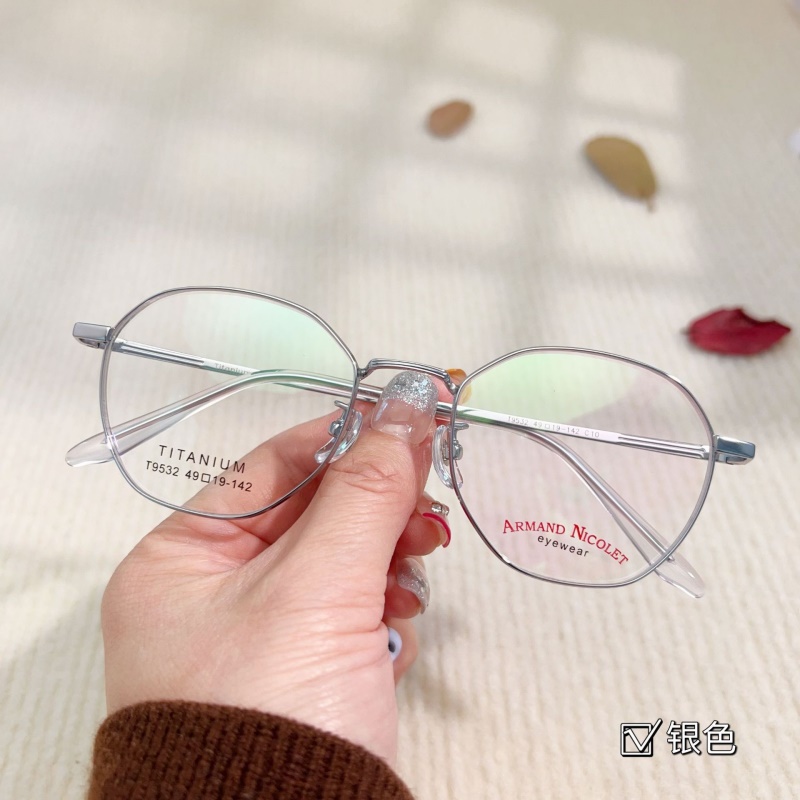 素颜超轻眼镜框男9532加宽小框高度近视眼镜框女多边形钛架镜框