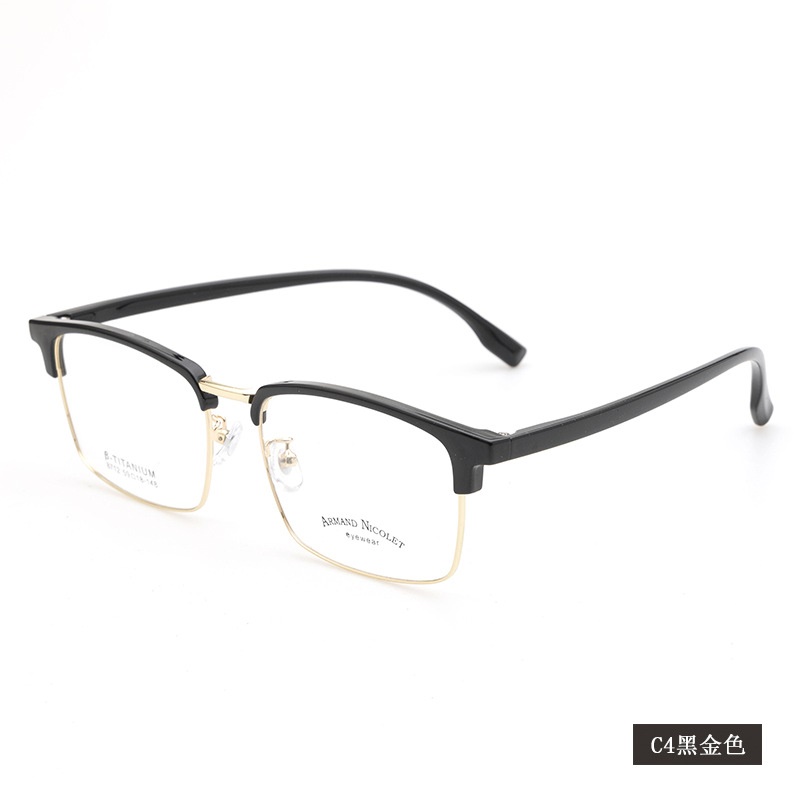 男士大号TR90眉毛框架 时尚网红同款8712眉线架潮款黑框眼镜 复古