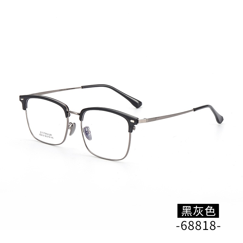 无磁钛大号胖脸眼镜架时尚复古黑框眼镜68818可配镜小红书眉线框