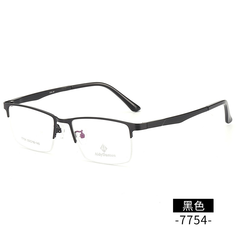 新款眉毛金属眼镜框丹阳商务男款钢板近视镜架超弹塑钢腿7754
