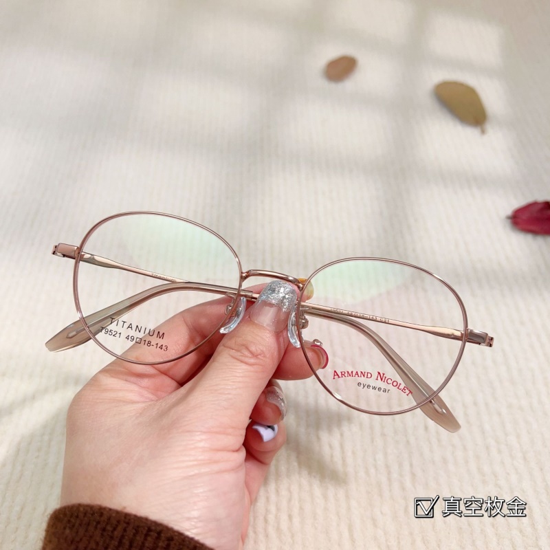 复古多边形小镜框9521立体宽边丝丹阳可配眼镜高度近视纯钛镜框