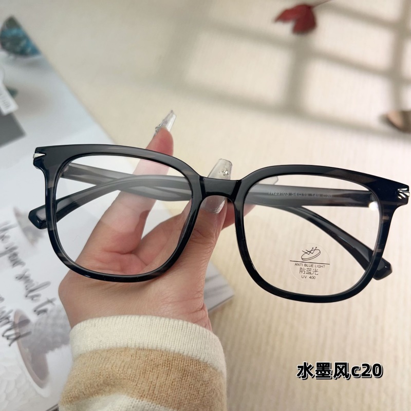 TR透明网红同款23103防蓝光复古眼镜框 铆钉显瘦学生tr90平光镜