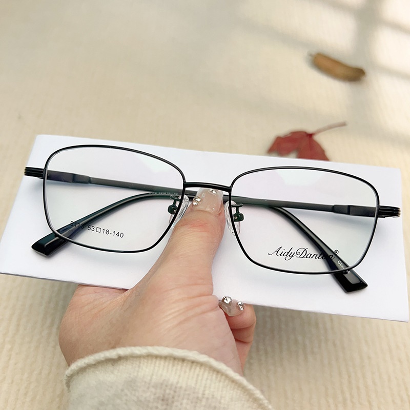 IP金属眼镜框宽边记忆架钛合金 9113镜腿可弯曲男士近视老花镜架