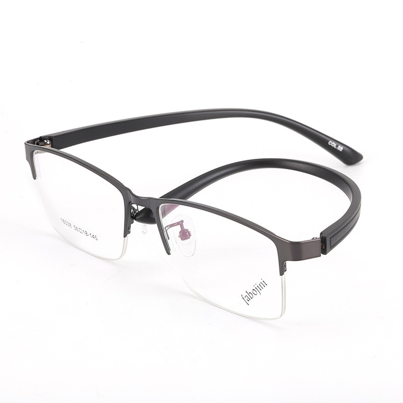 【友顺】半框钢板眼镜中号框架方框光学镜架16038超轻丹阳眼镜框